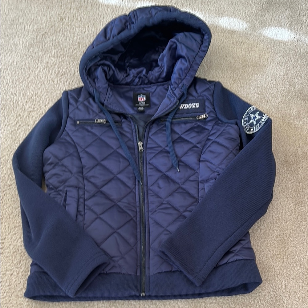 NFL Cowboys ladies Navy Puffer Jacket